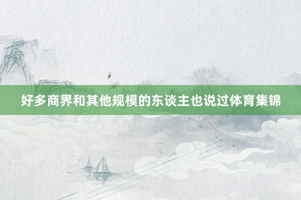 好多商界和其他规模的东谈主也说过体育集锦