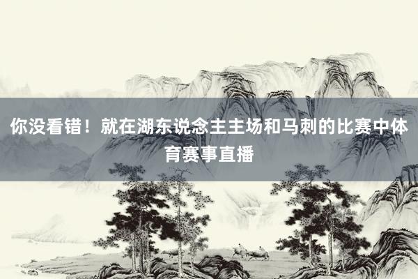你没看错！就在湖东说念主主场和马刺的比赛中体育赛事直播