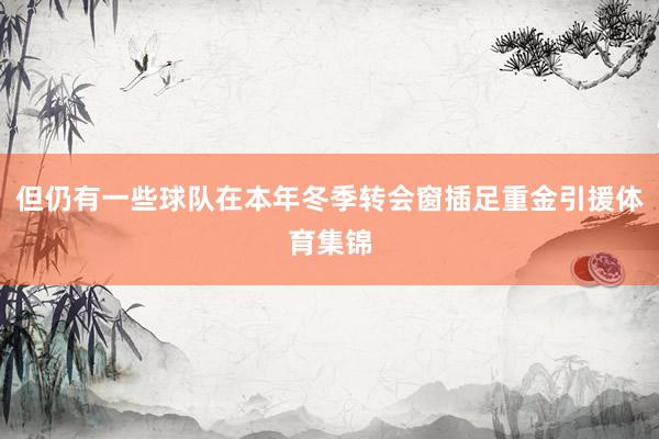 但仍有一些球队在本年冬季转会窗插足重金引援体育集锦