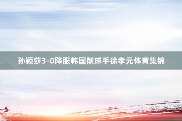 孙颖莎3-0降服韩国削球手徐孝元体育集锦