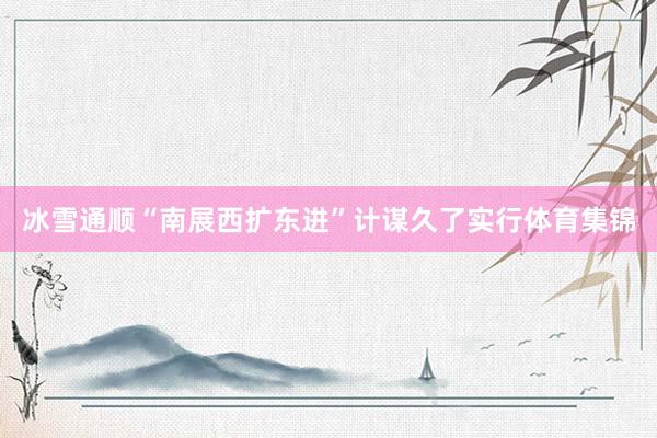 冰雪通顺“南展西扩东进”计谋久了实行体育集锦