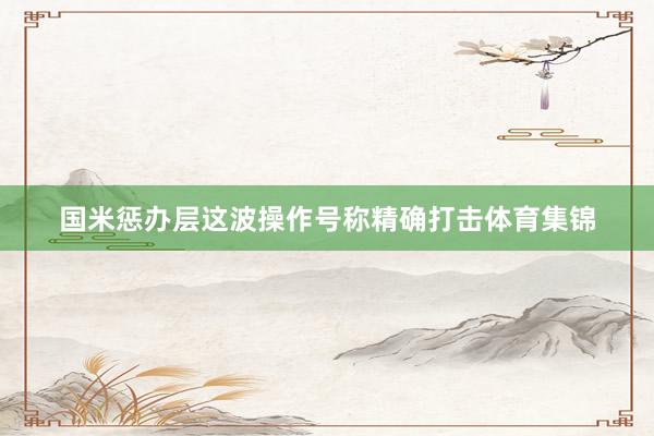 国米惩办层这波操作号称精确打击体育集锦
