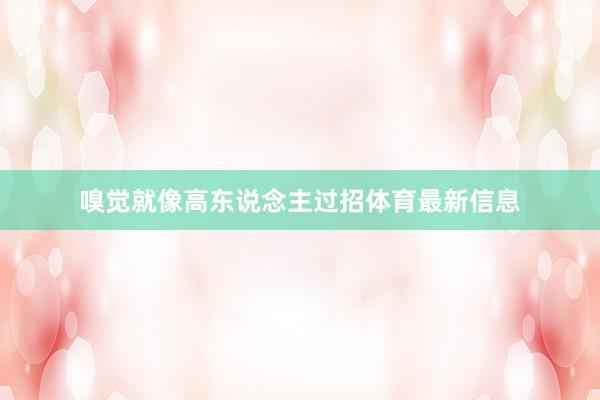 嗅觉就像高东说念主过招体育最新信息