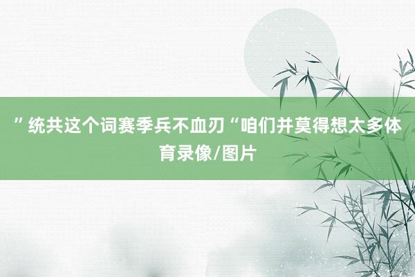 ”统共这个词赛季兵不血刃“咱们并莫得想太多体育录像/图片
