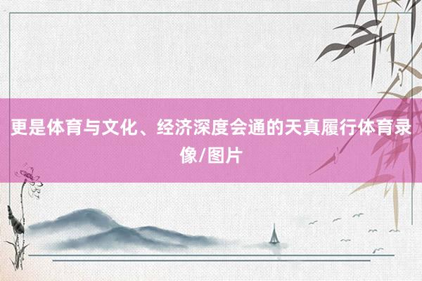 更是体育与文化、经济深度会通的天真履行体育录像/图片