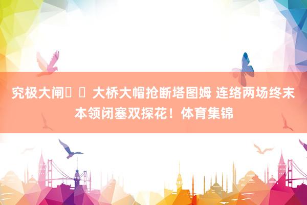 究极大闸⛓️大桥大帽抢断塔图姆 连络两场终末本领闭塞双探花！体育集锦
