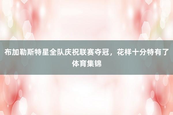 布加勒斯特星全队庆祝联赛夺冠，花样十分特有了体育集锦