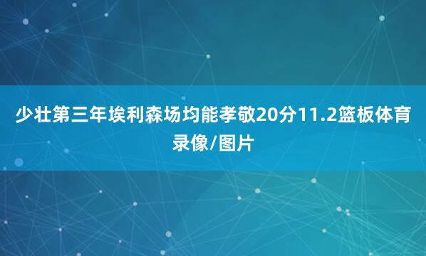 少壮第三年埃利森场均能孝敬20分11.2篮板体育录像/图片