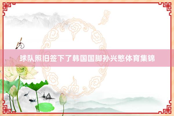 球队照旧签下了韩国国脚孙兴慜体育集锦