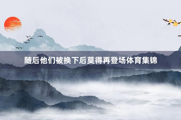 随后他们被换下后莫得再登场体育集锦