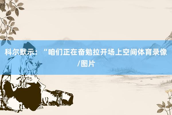 科尔默示：“咱们正在奋勉拉开场上空间体育录像/图片