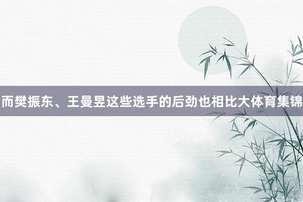 而樊振东、王曼昱这些选手的后劲也相比大体育集锦