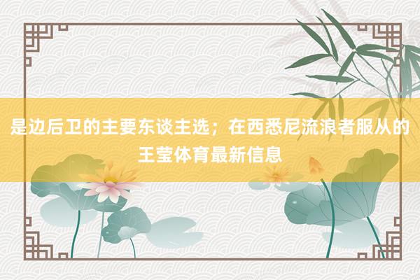 是边后卫的主要东谈主选;在西悉尼流浪者服从的王莹体育最新信息