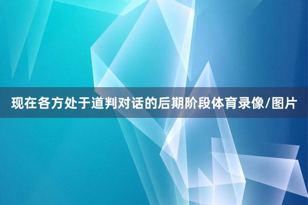 现在各方处于道判对话的后期阶段体育录像/图片