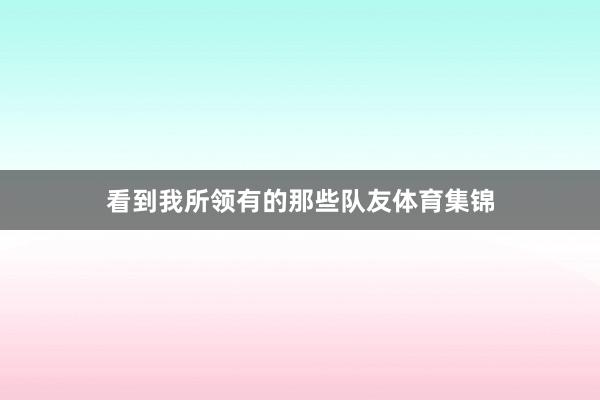看到我所领有的那些队友体育集锦