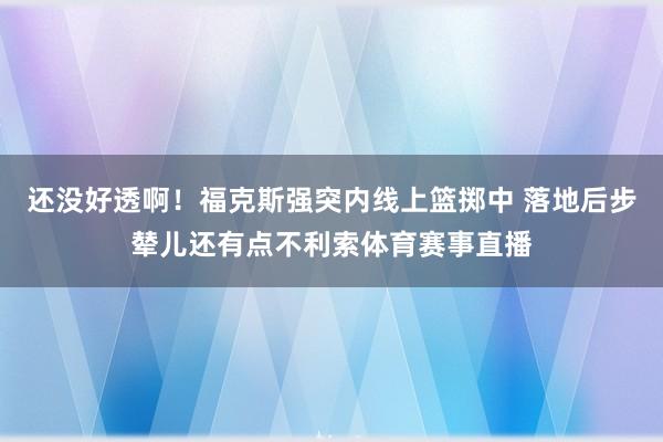 还没好透啊！福克斯强突内线上篮掷中 落地后步辇儿还有点不利索体育赛事直播
